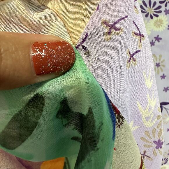 Vtg. Women’s Size 3XL Sheer Pastel Multi Floral Tunic‎ Top Shirt Long Sleeve USA - Picture 6 of 10